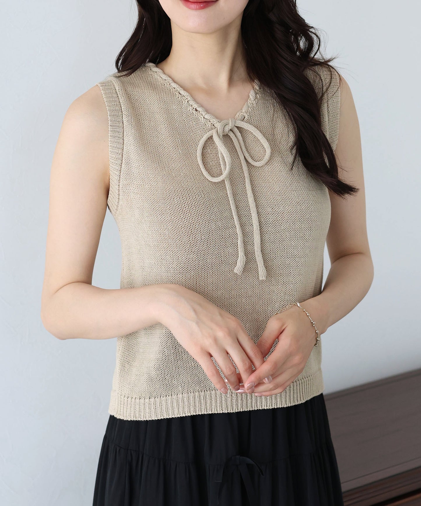 【SALE】リボンノースリサマーニット【ネコポス】