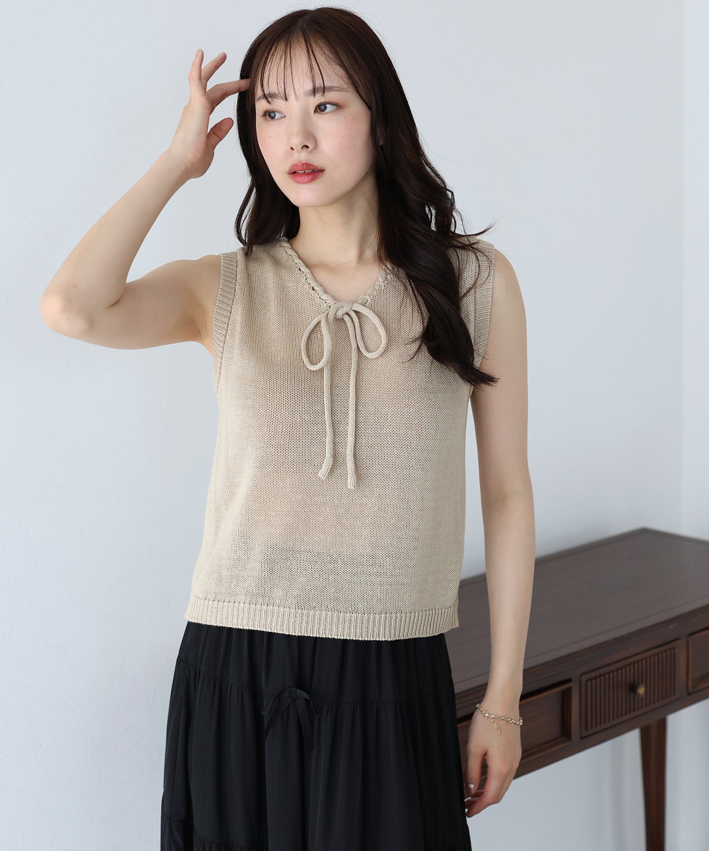 【SALE】リボンノースリサマーニット【ネコポス】