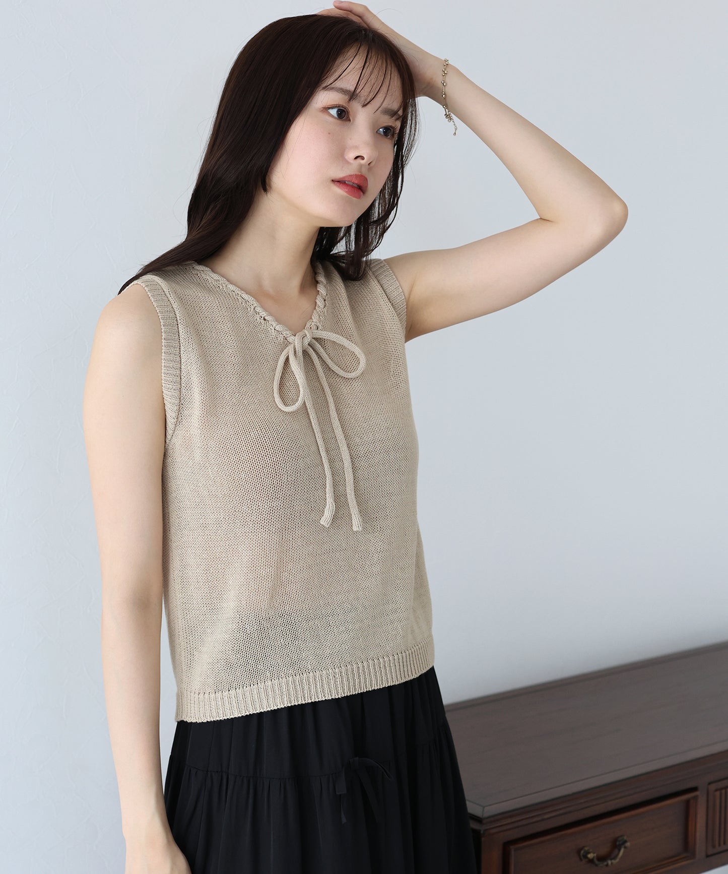 【SALE】リボンノースリサマーニット【ネコポス】