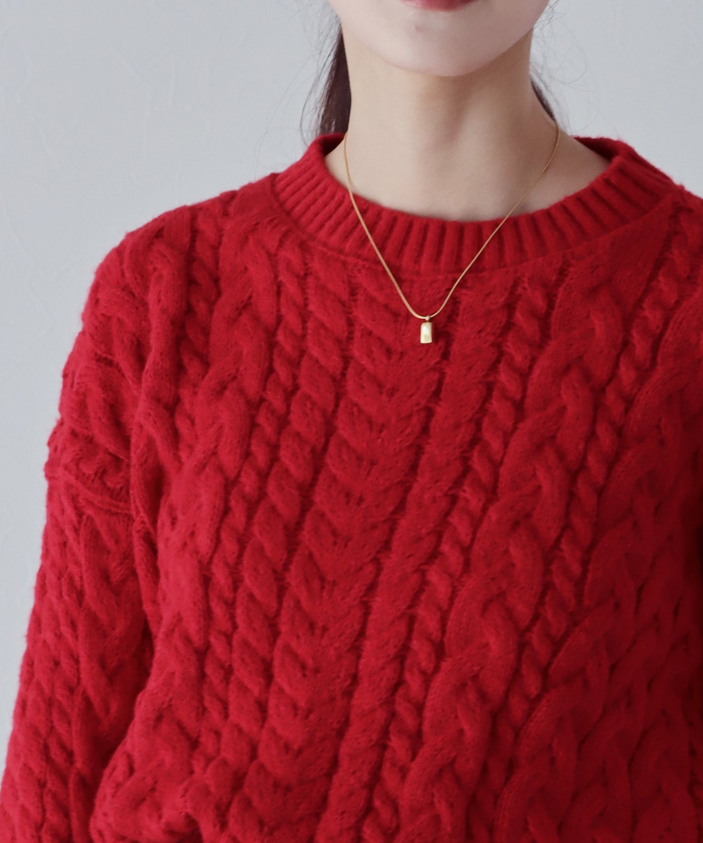 【SALE】ボリュームケーブルニット