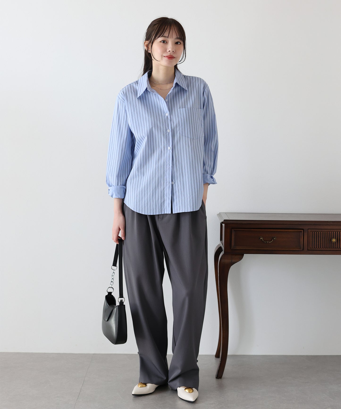 【SALE】カラーストライプシャツ【ネコポス】