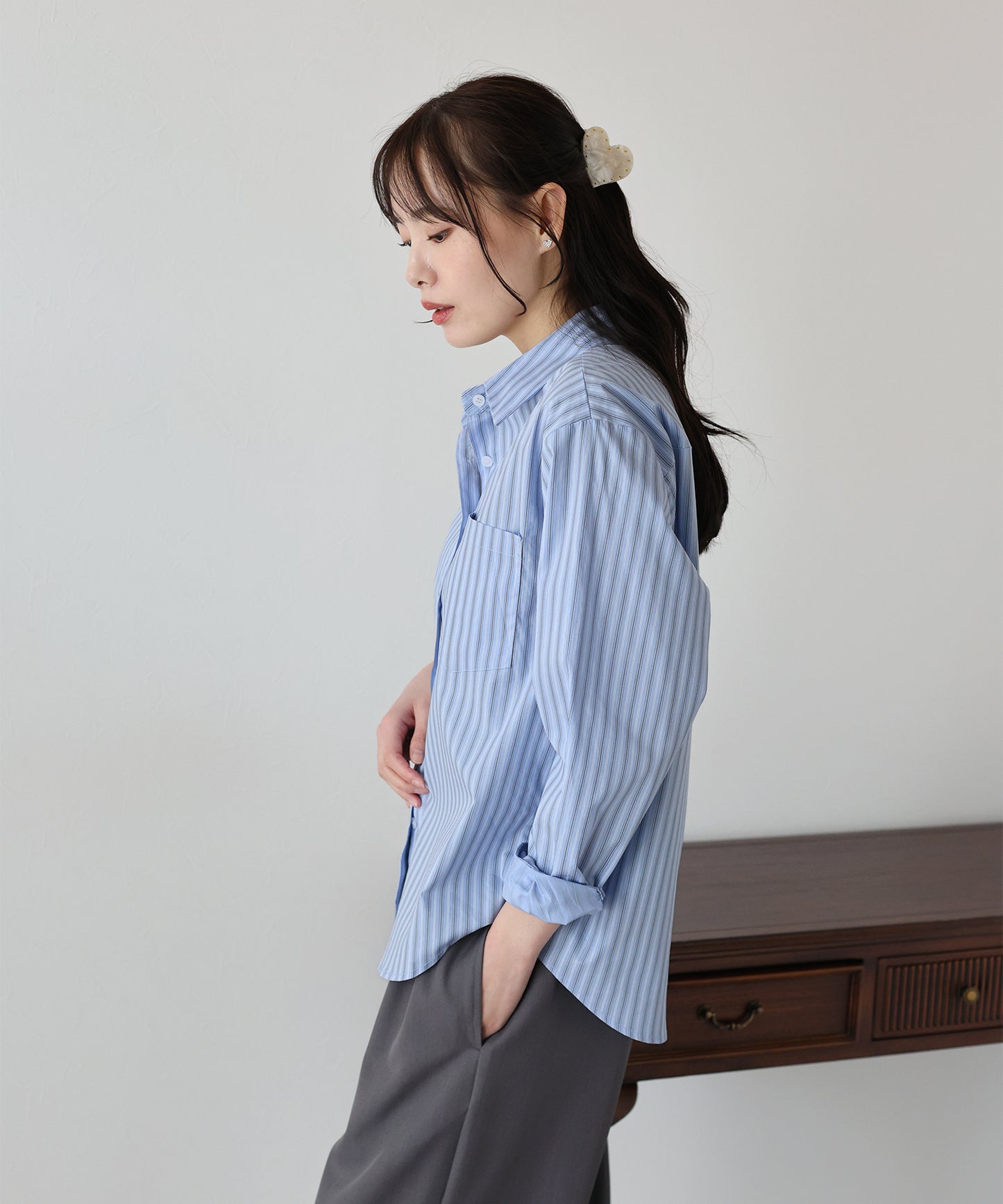 【SALE】カラーストライプシャツ【ネコポス】