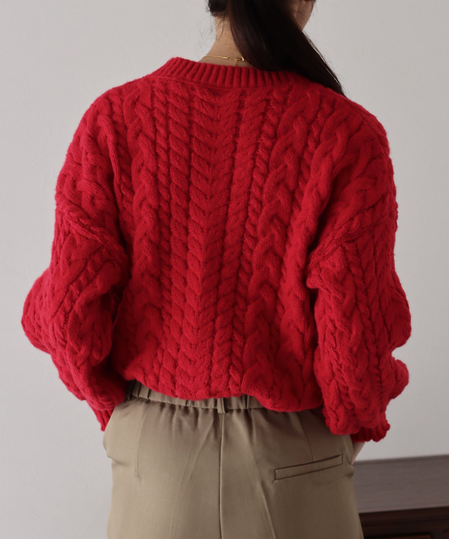 【SALE】ボリュームケーブルニット