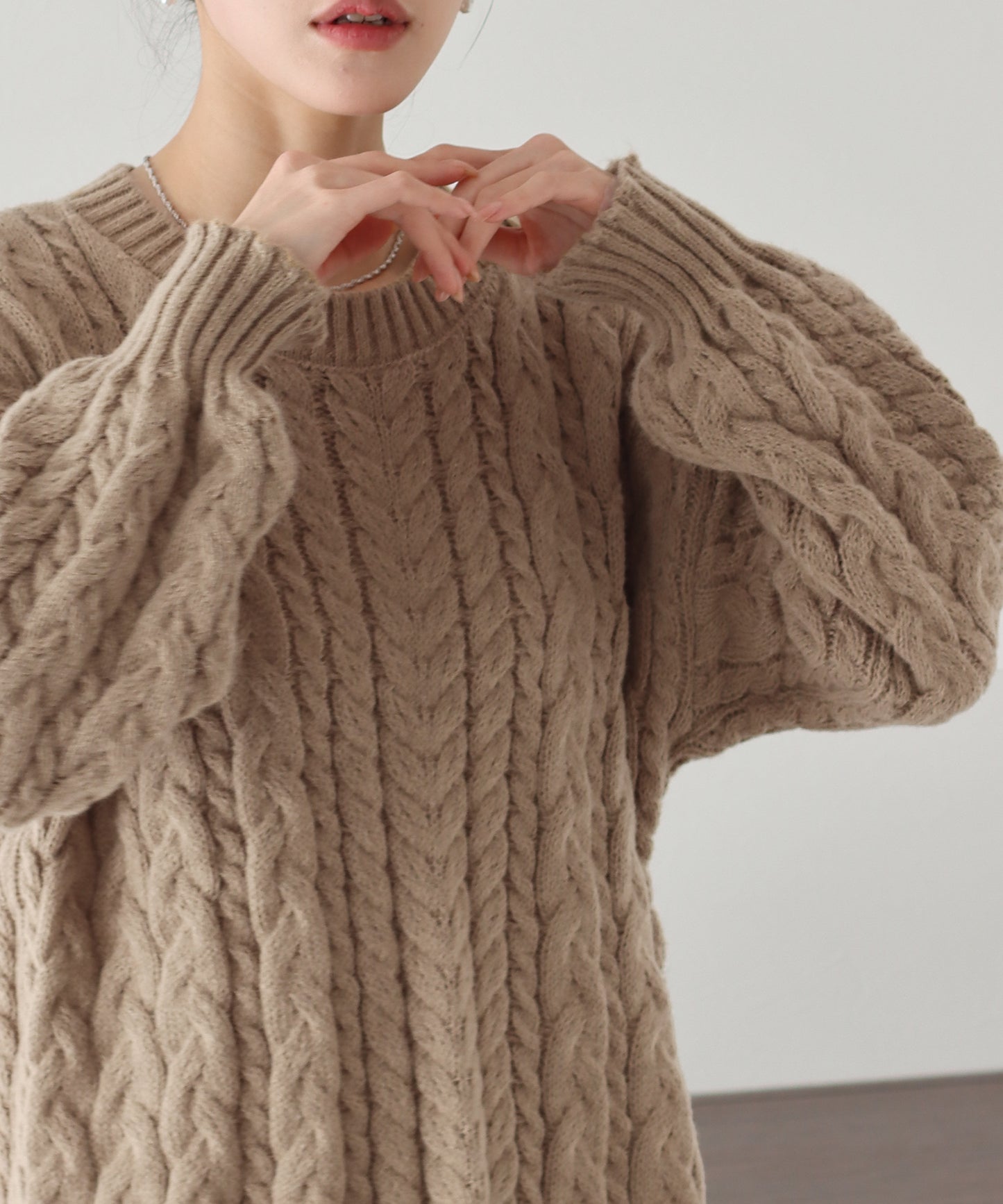 【SALE】ボリュームケーブルニット