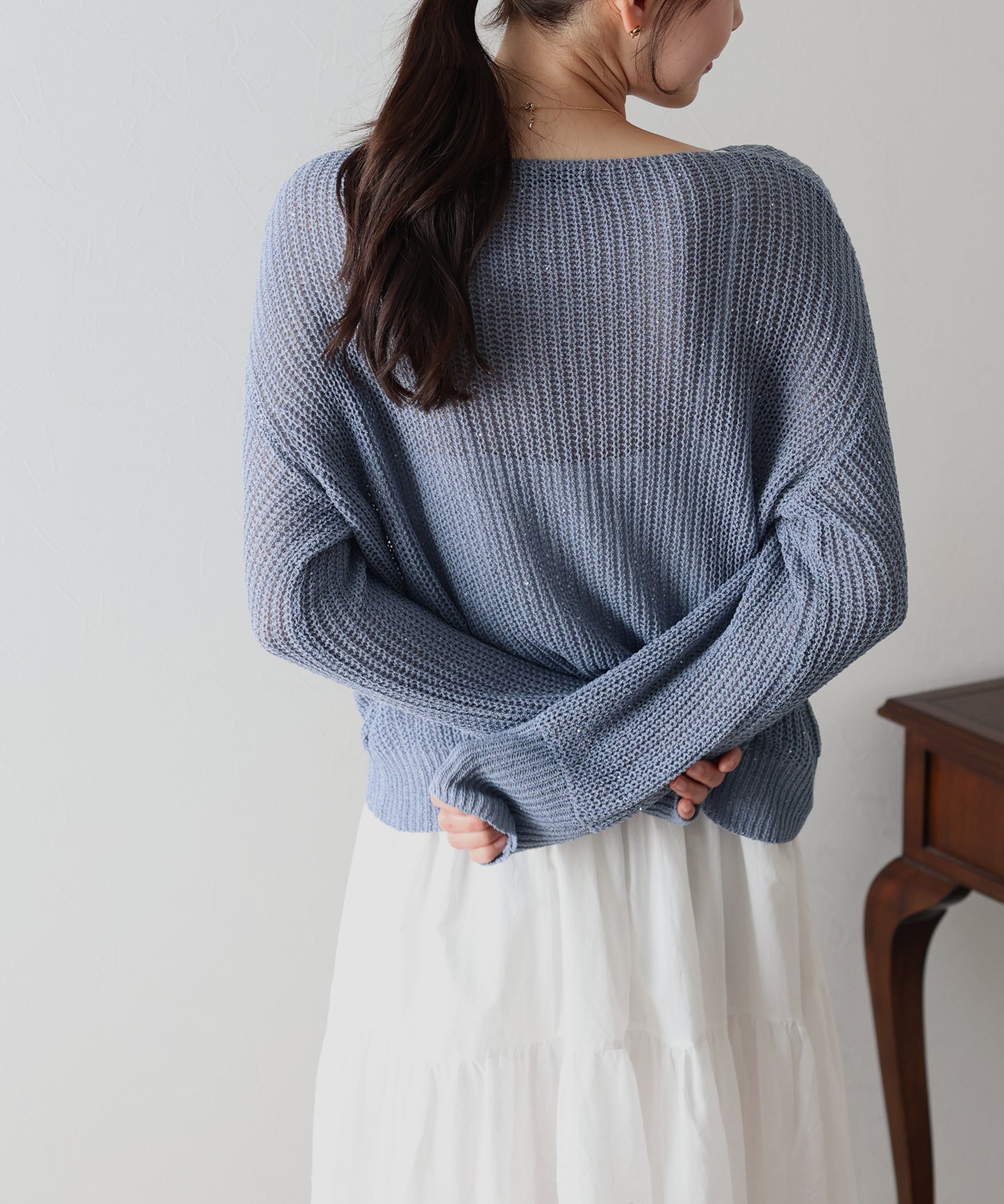【TIME SALE】スパンコールメッシュニット