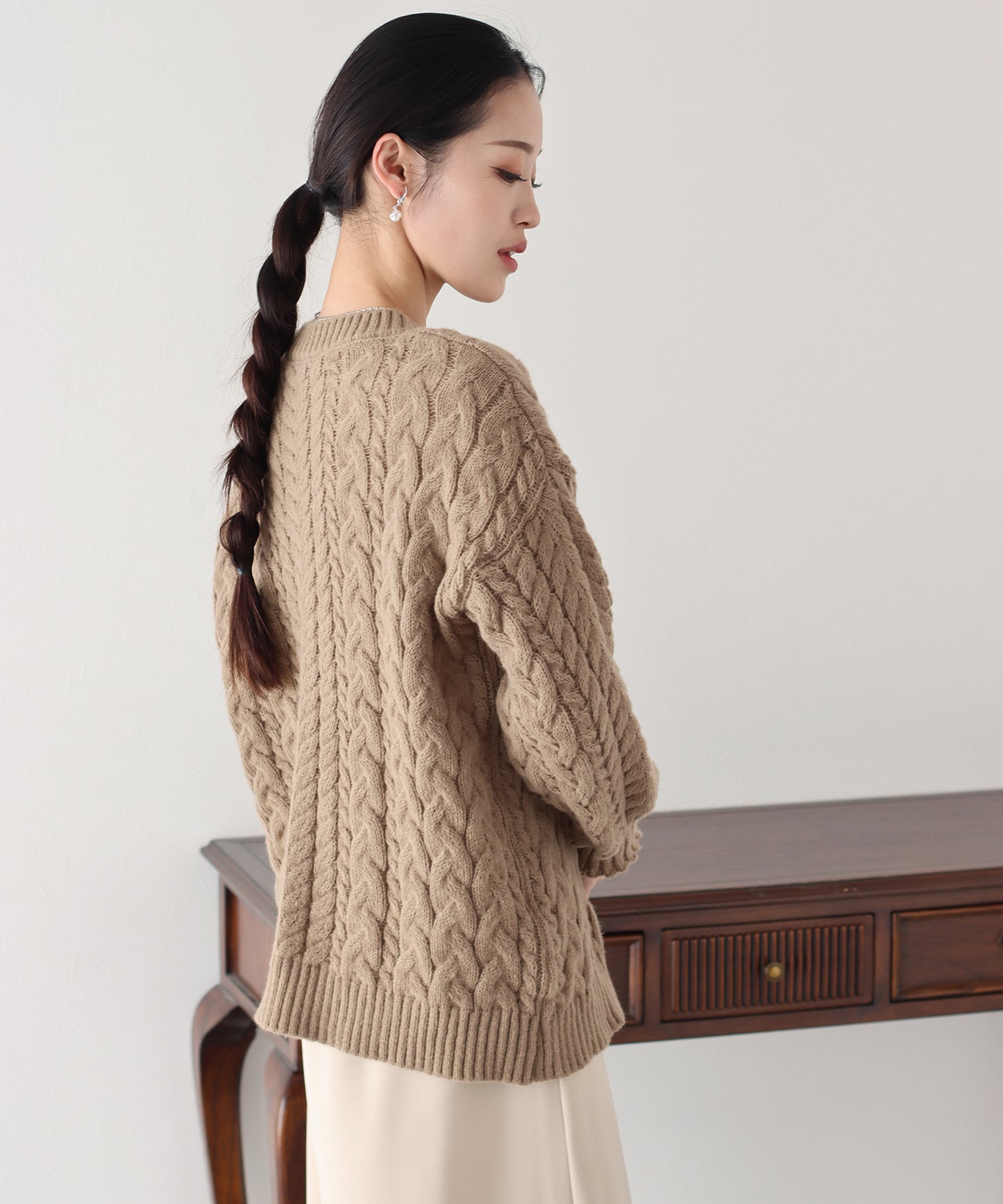 【SALE】ボリュームケーブルニット