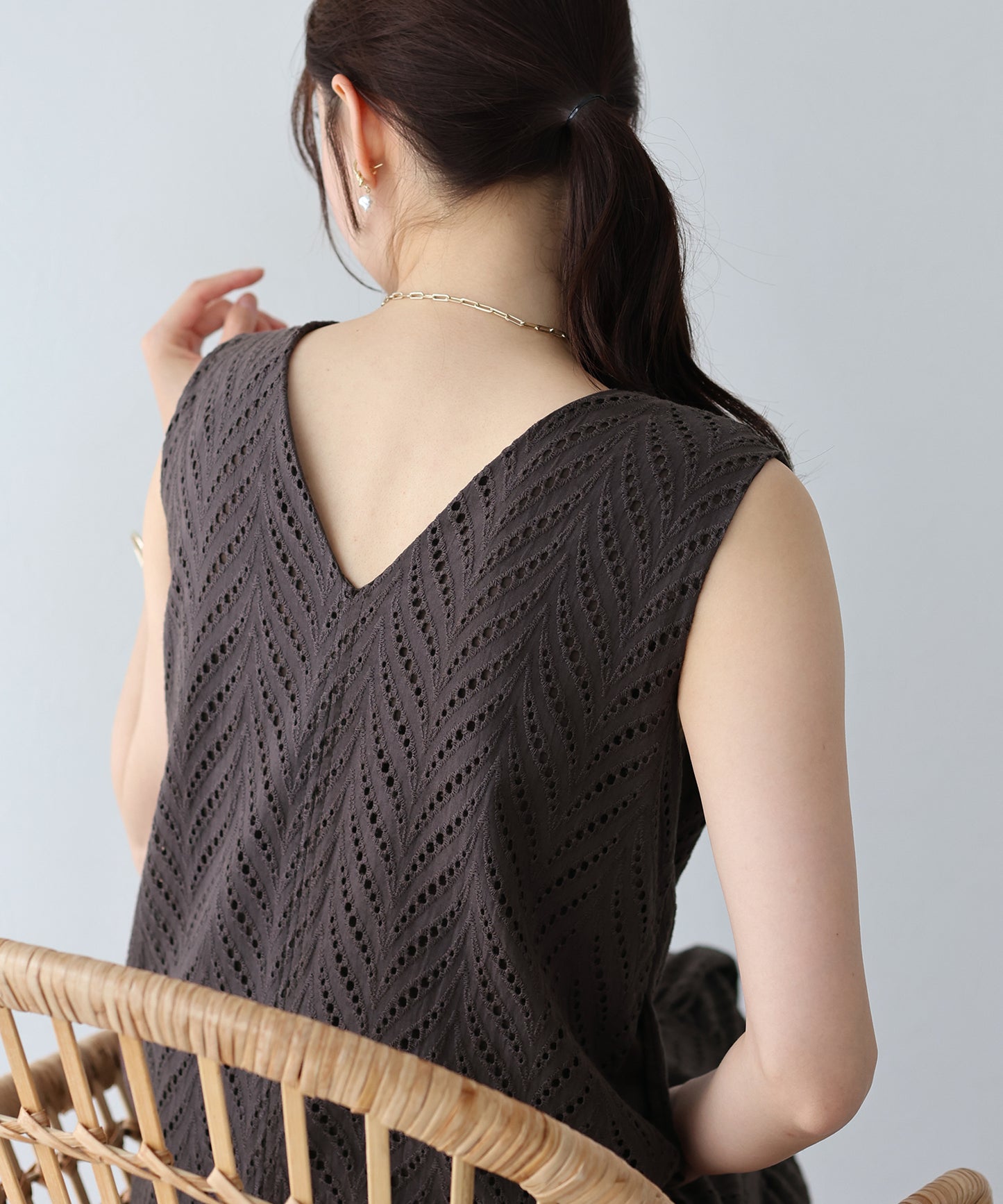 【SALE】コットンレースティアードワンピース
