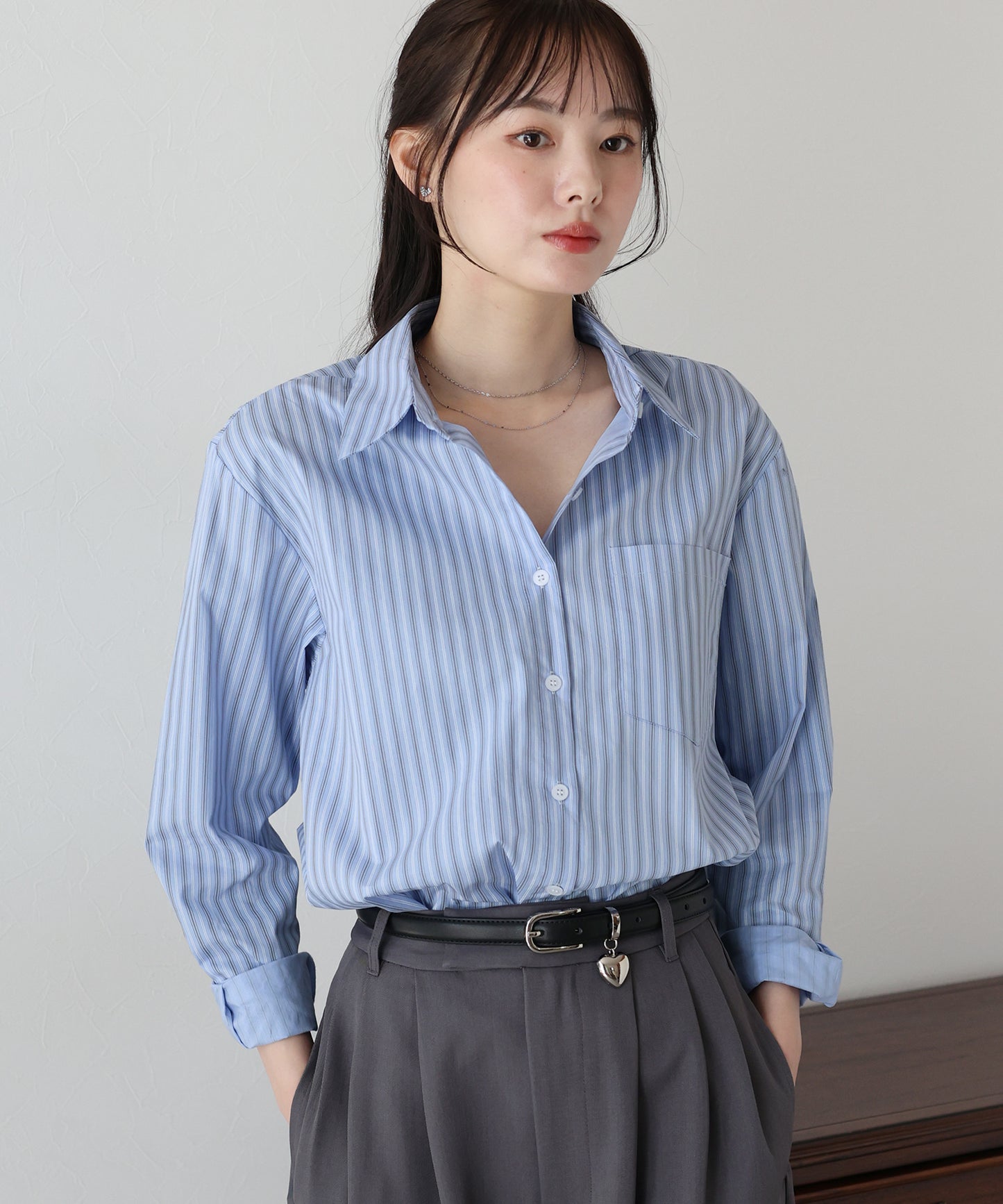 【SALE】カラーストライプシャツ【ネコポス】