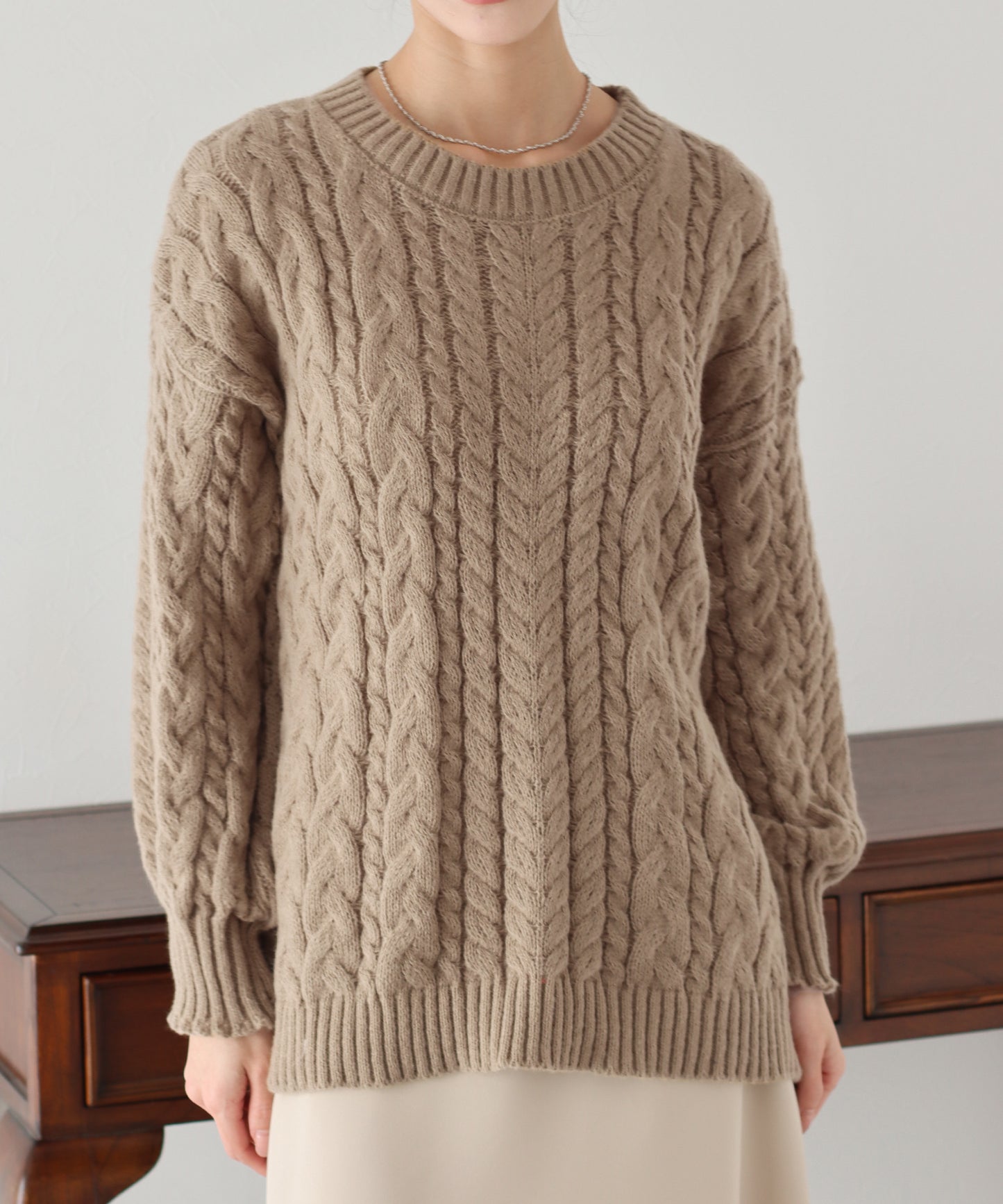 【SALE】ボリュームケーブルニット