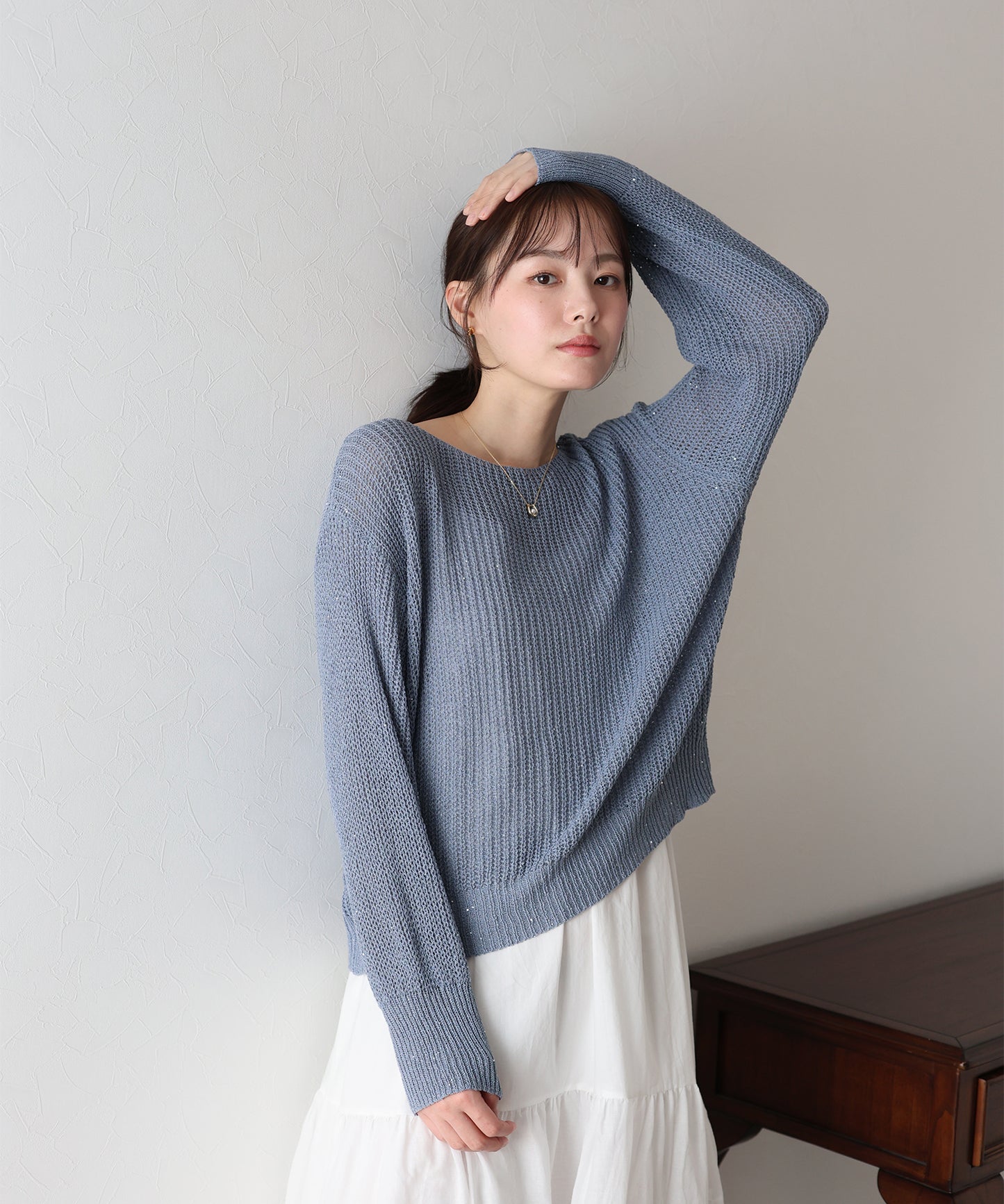 【TIME SALE】スパンコールメッシュニット