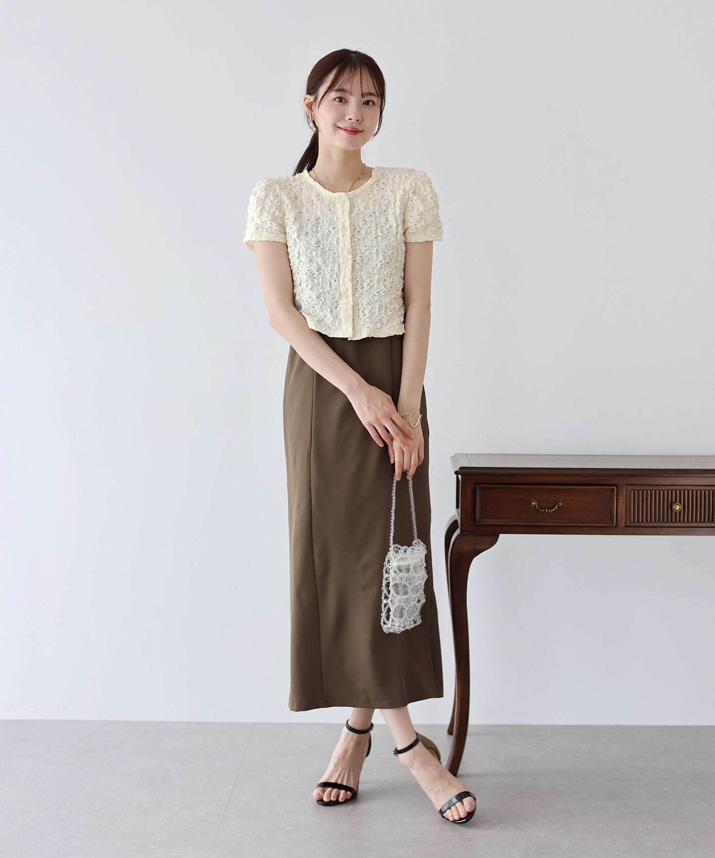 ワッフルカーディガン