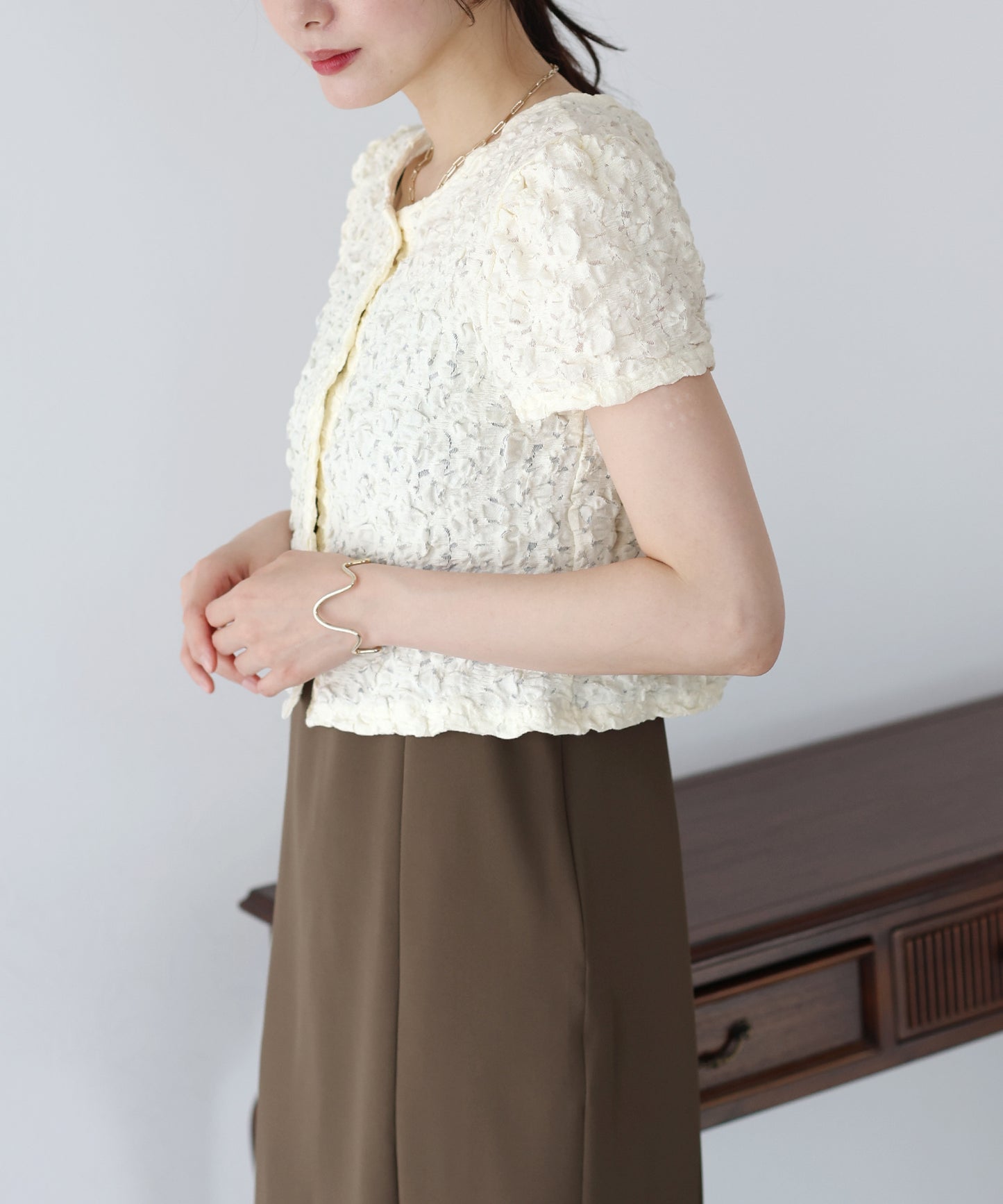 ワッフルカーディガン