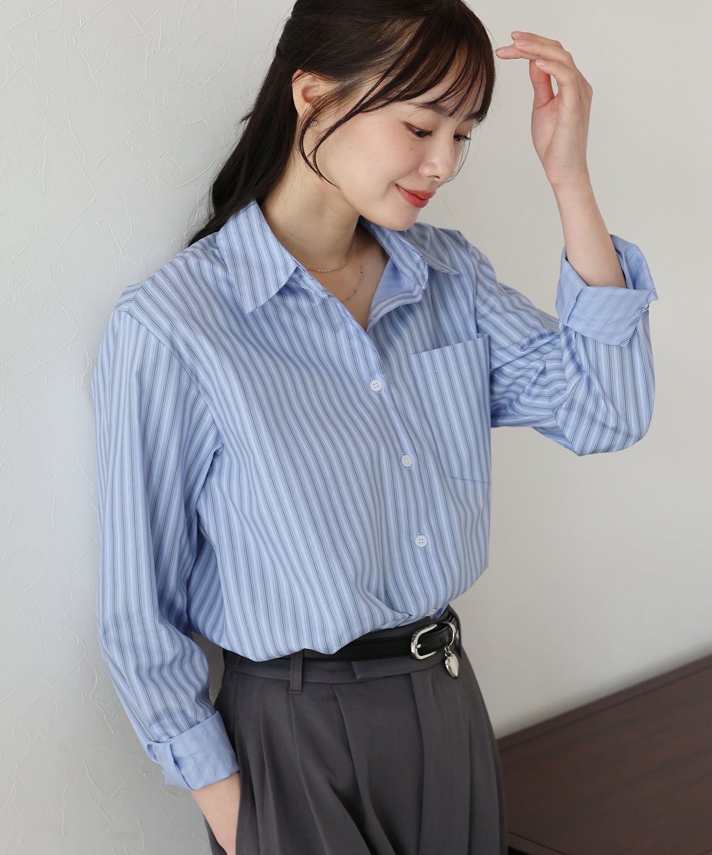 【SALE】カラーストライプシャツ【ネコポス】