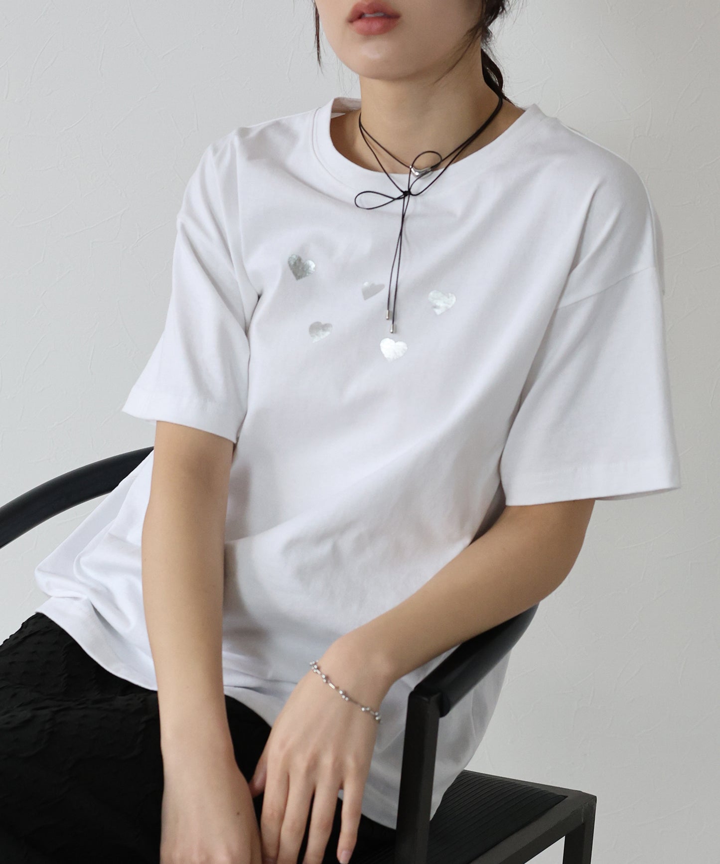 箔ハートプリントTシャツ【ネコポス】