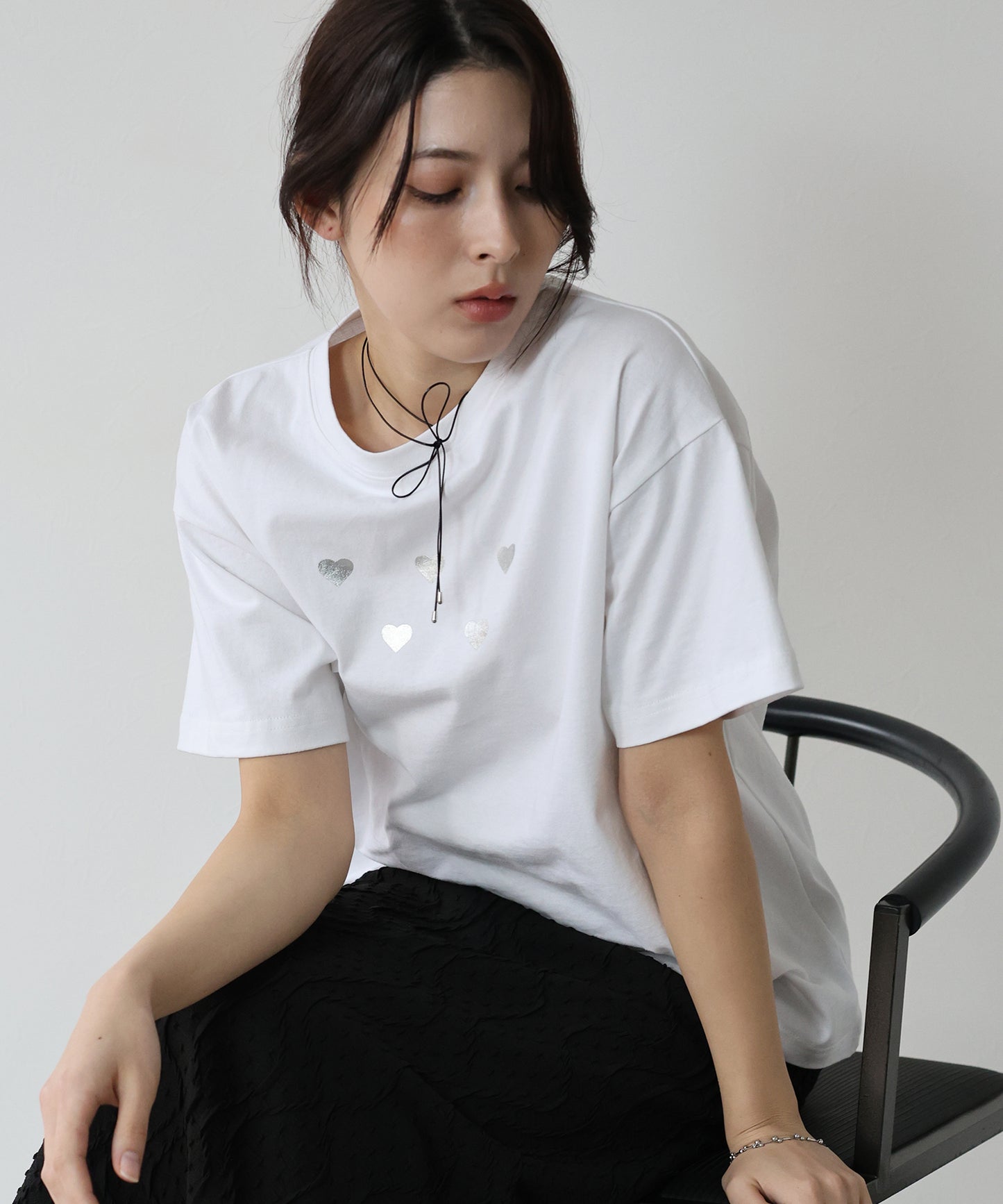 箔ハートプリントTシャツ【ネコポス】