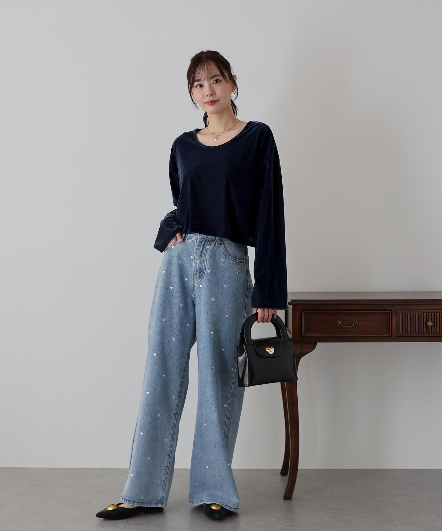 【SALE】シアーベロアショート丈ロンT【ネコポス】