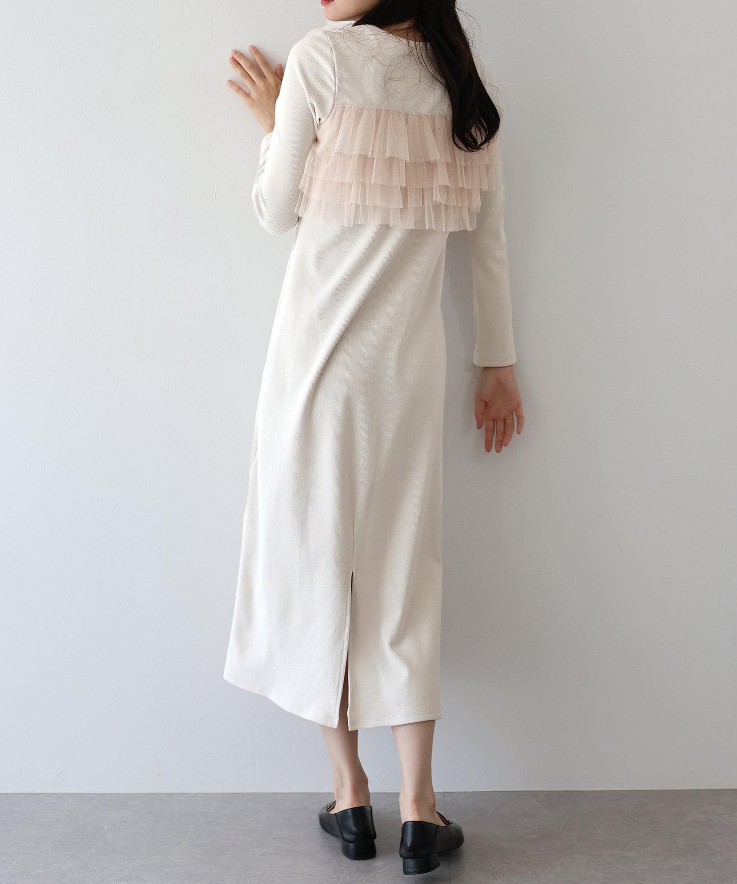 フリルチュールレイヤードワンピース