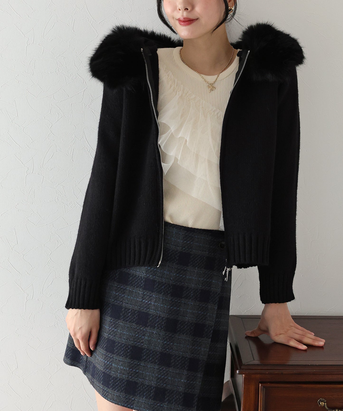 【TIME SALE】ファーニットパーカー