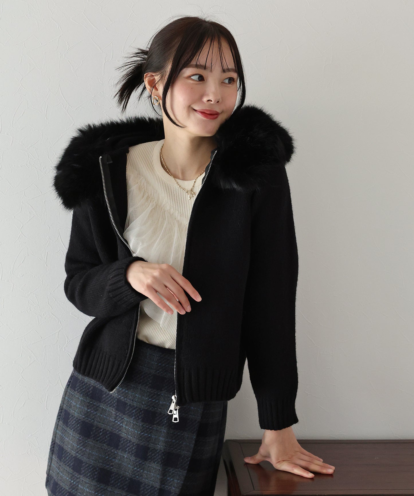 【TIME SALE】ファーニットパーカー