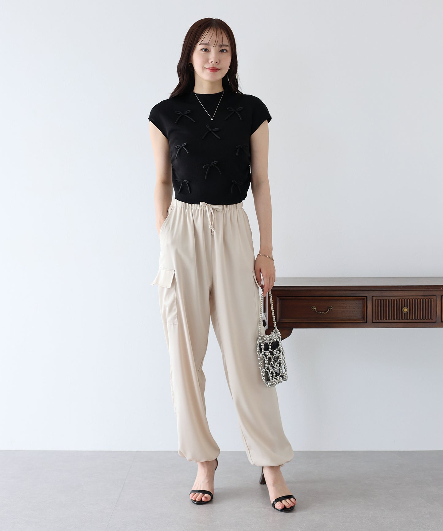 【SALE】リボンフレンチニット【ネコポス】