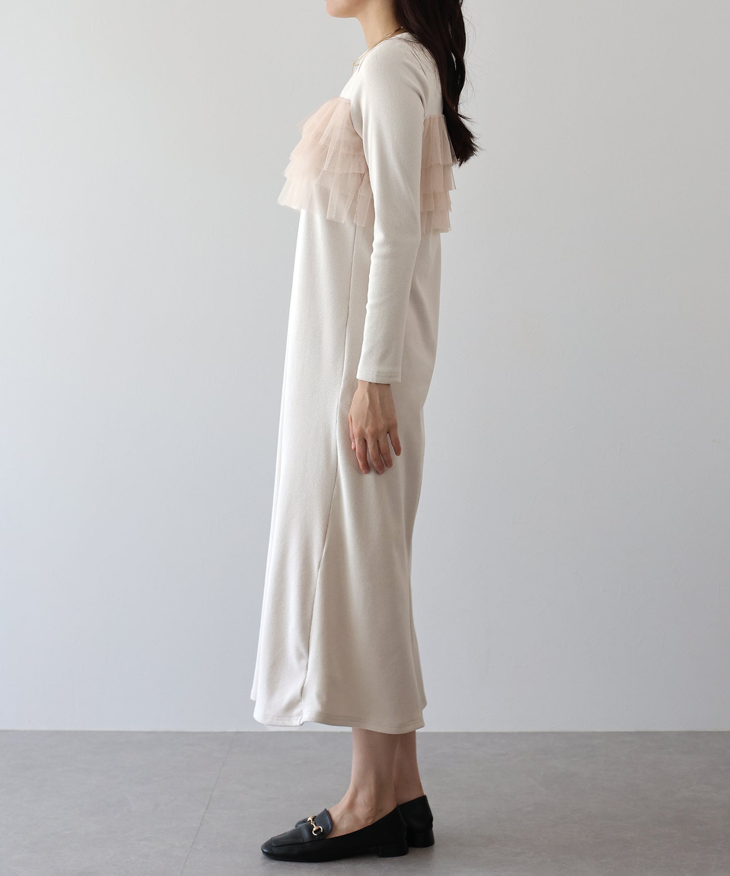 フリルチュールレイヤードワンピース