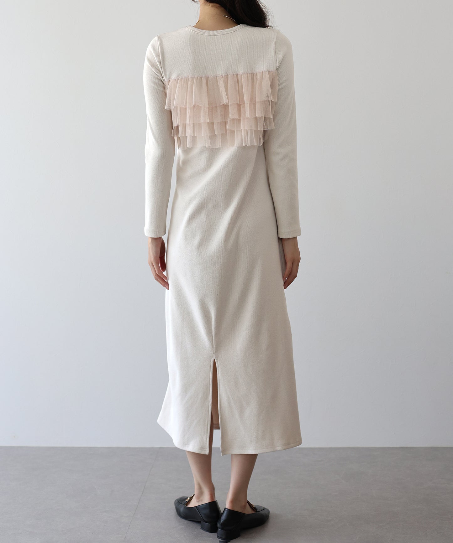 フリルチュールレイヤードワンピース