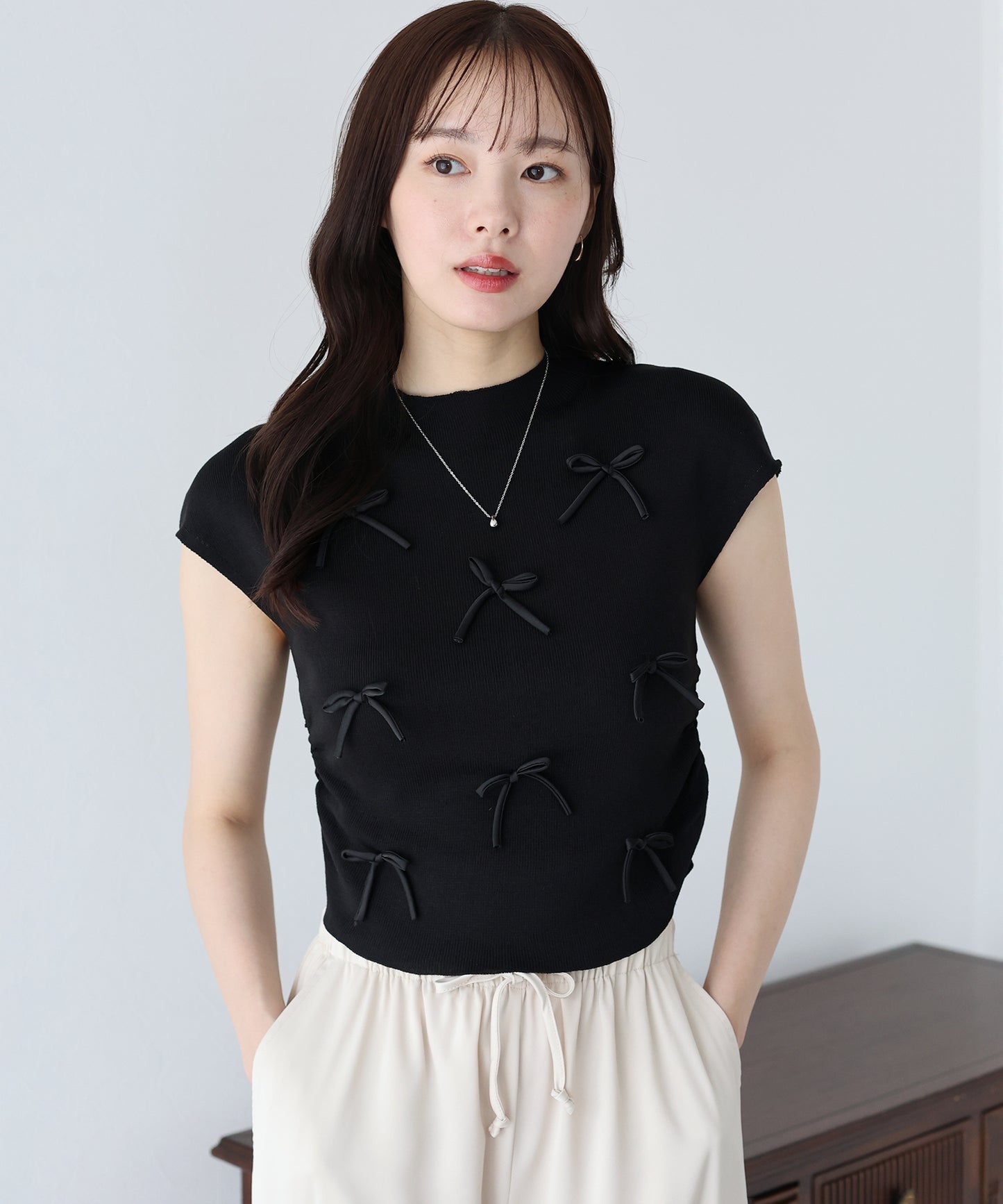 【SALE】リボンフレンチニット【ネコポス】