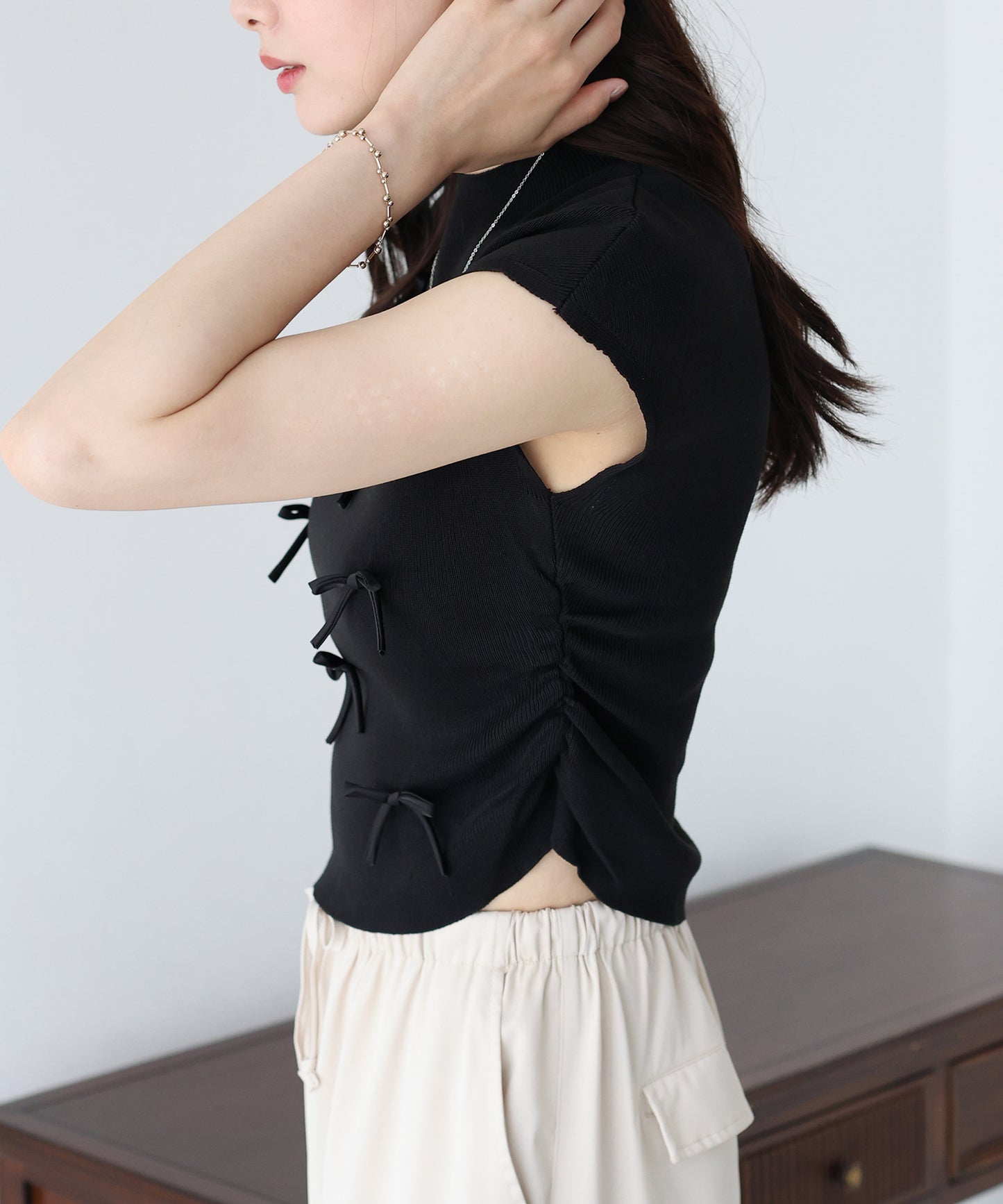 【SALE】リボンフレンチニット【ネコポス】