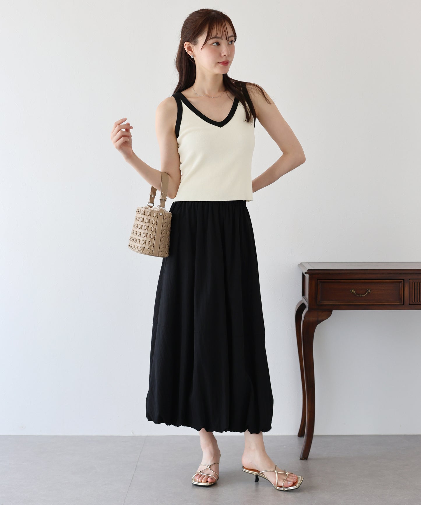 【SALE】2WAYバイカラータンクトップ【ネコポス】