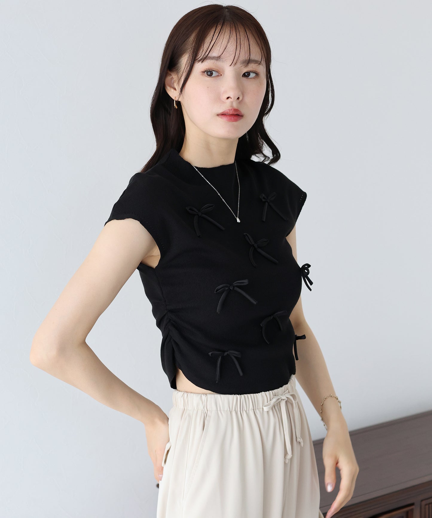 【SALE】リボンフレンチニット【ネコポス】