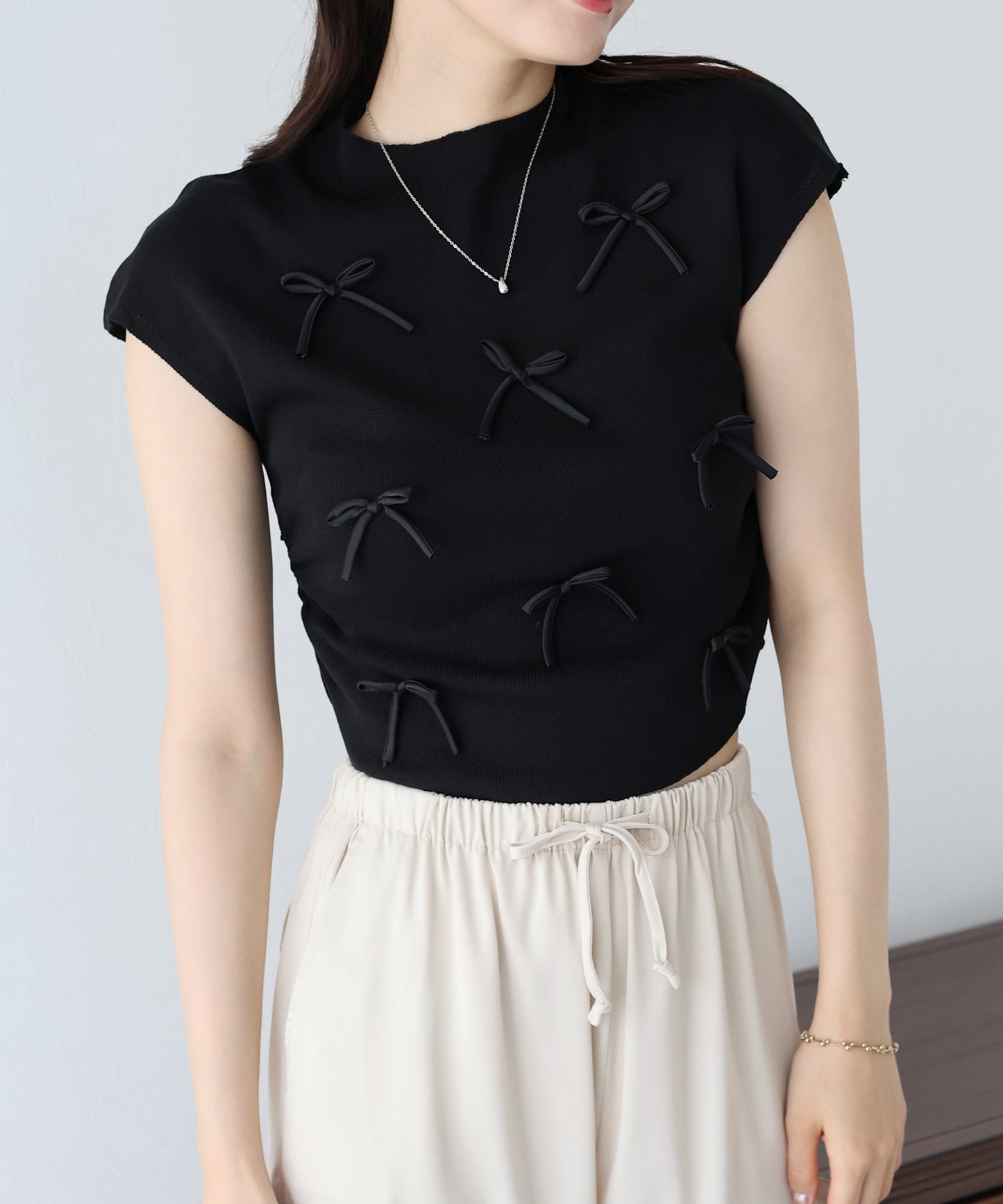 【SALE】リボンフレンチニット【ネコポス】