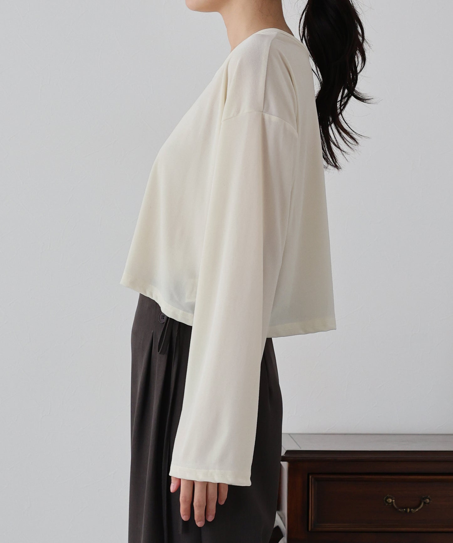 【SALE】シアーベロアショート丈ロンT【ネコポス】