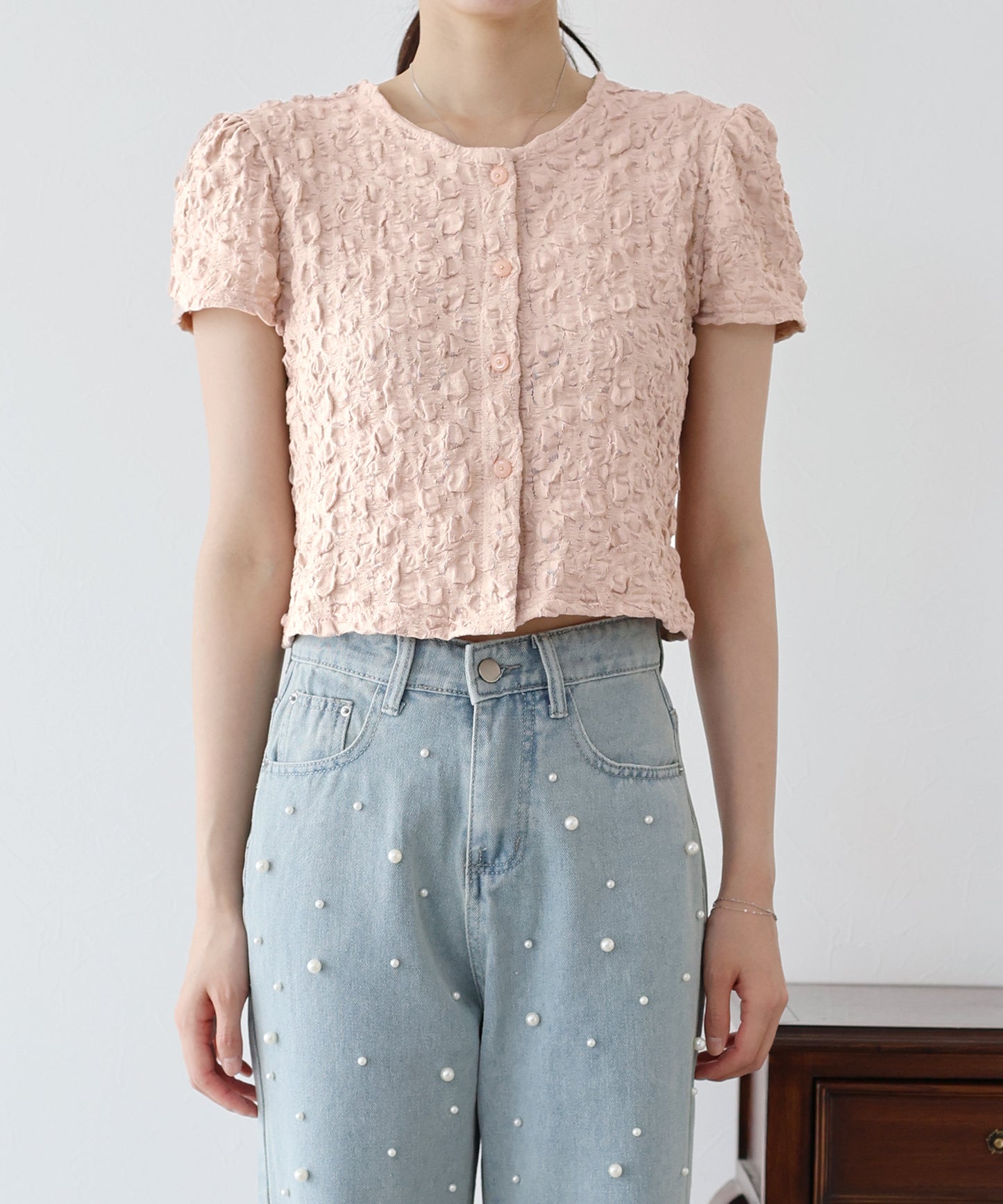 ワッフルカーディガン