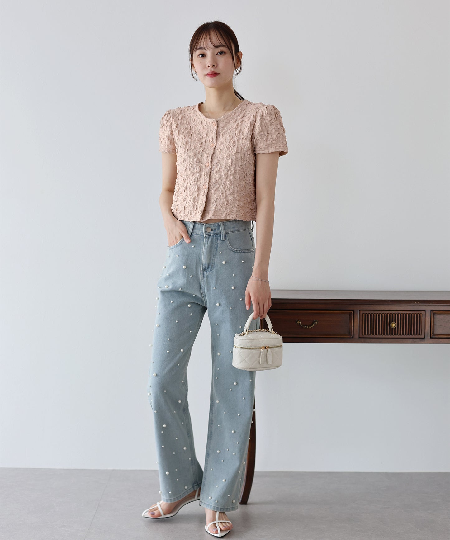 ワッフルカーディガン