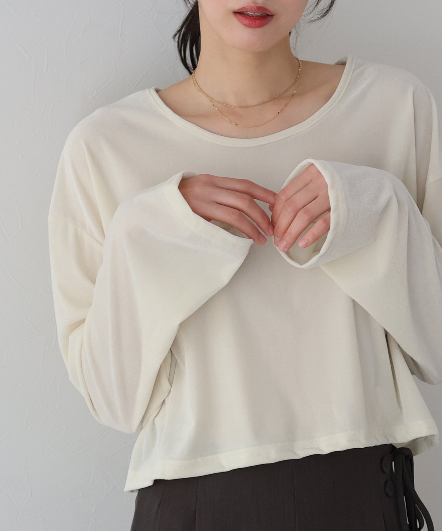 【SALE】シアーベロアショート丈ロンT【ネコポス】