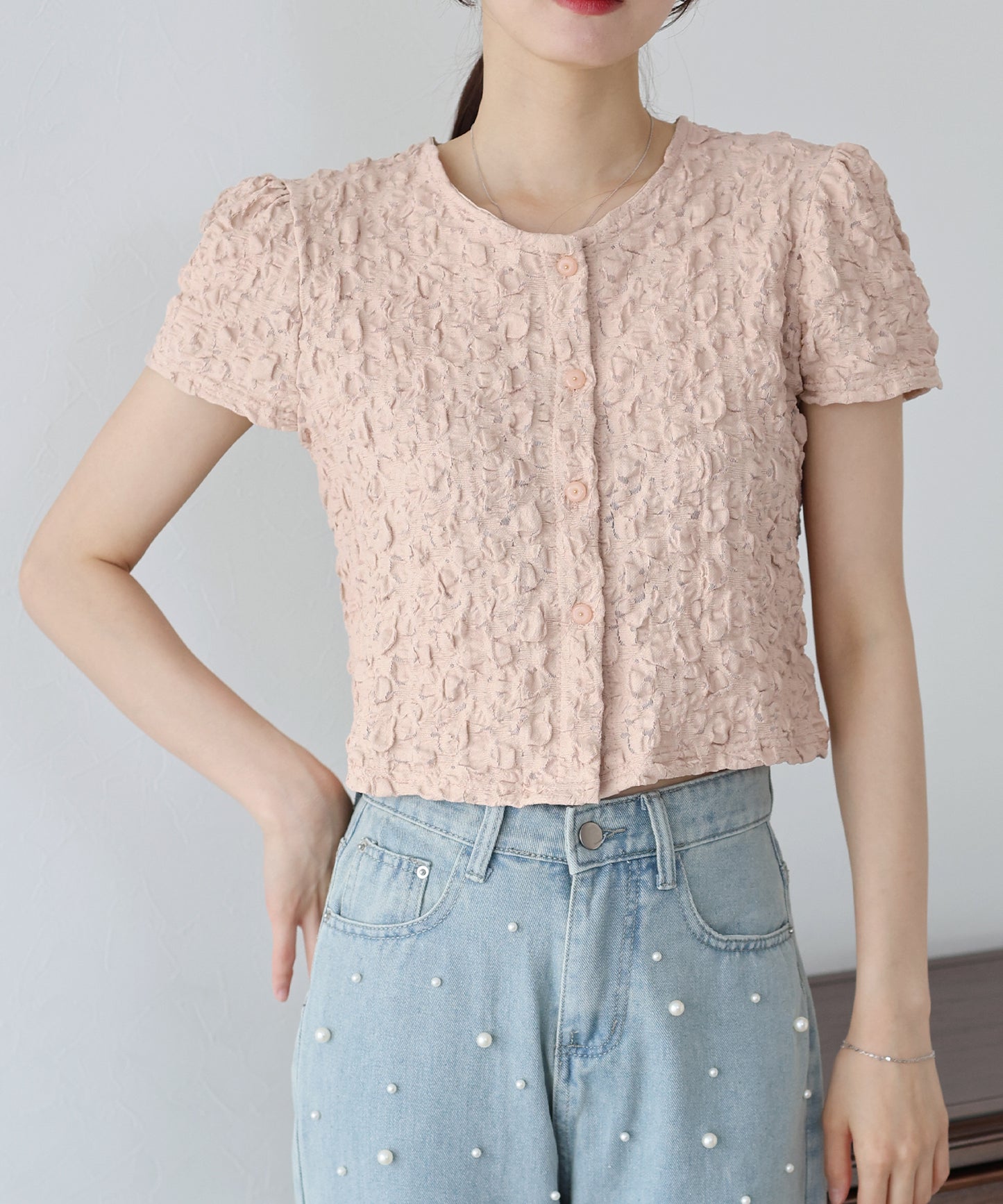 ワッフルカーディガン