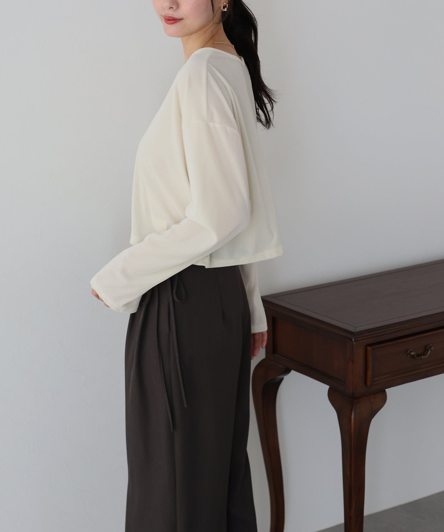 【SALE】シアーベロアショート丈ロンT【ネコポス】