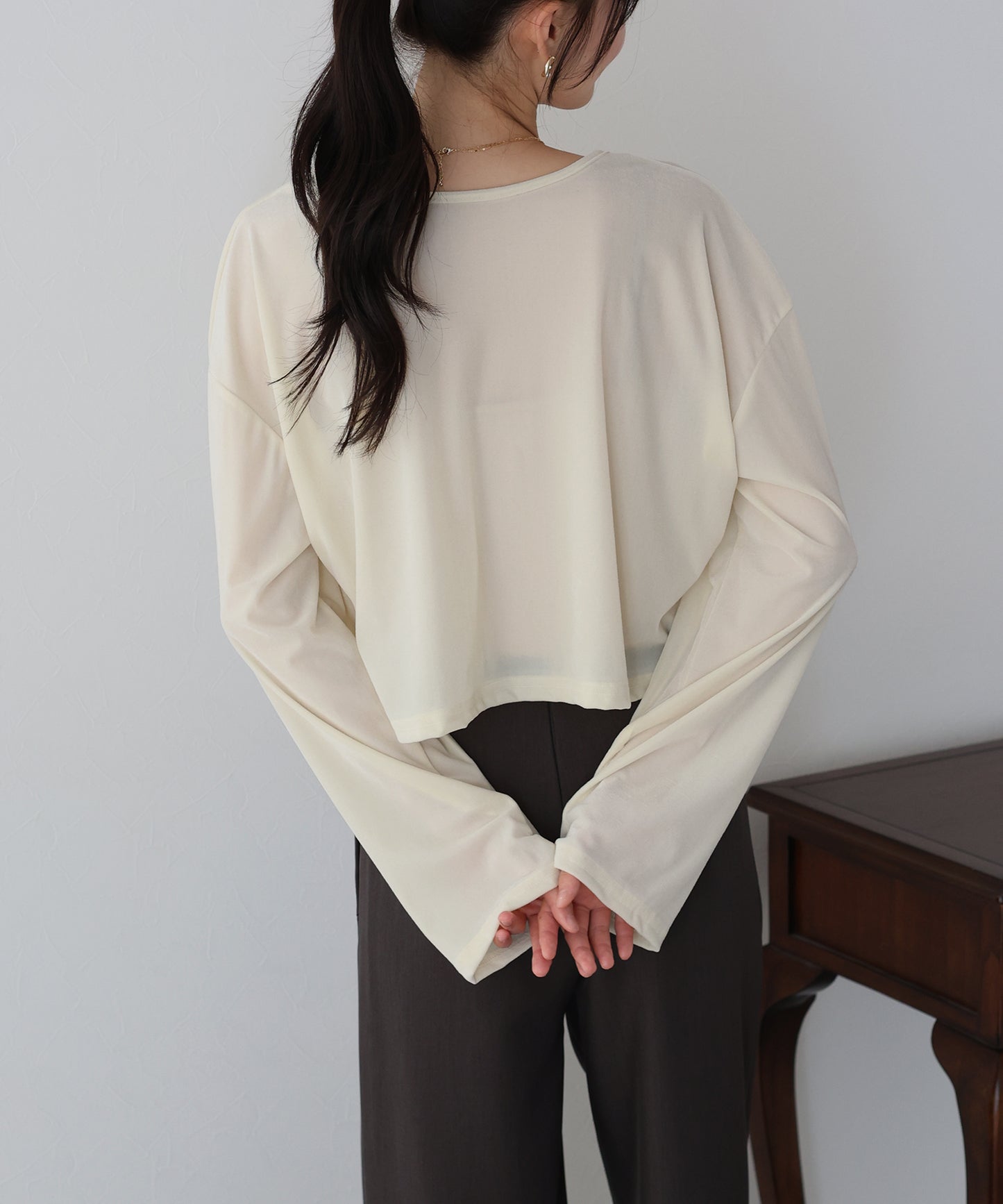 【SALE】シアーベロアショート丈ロンT【ネコポス】