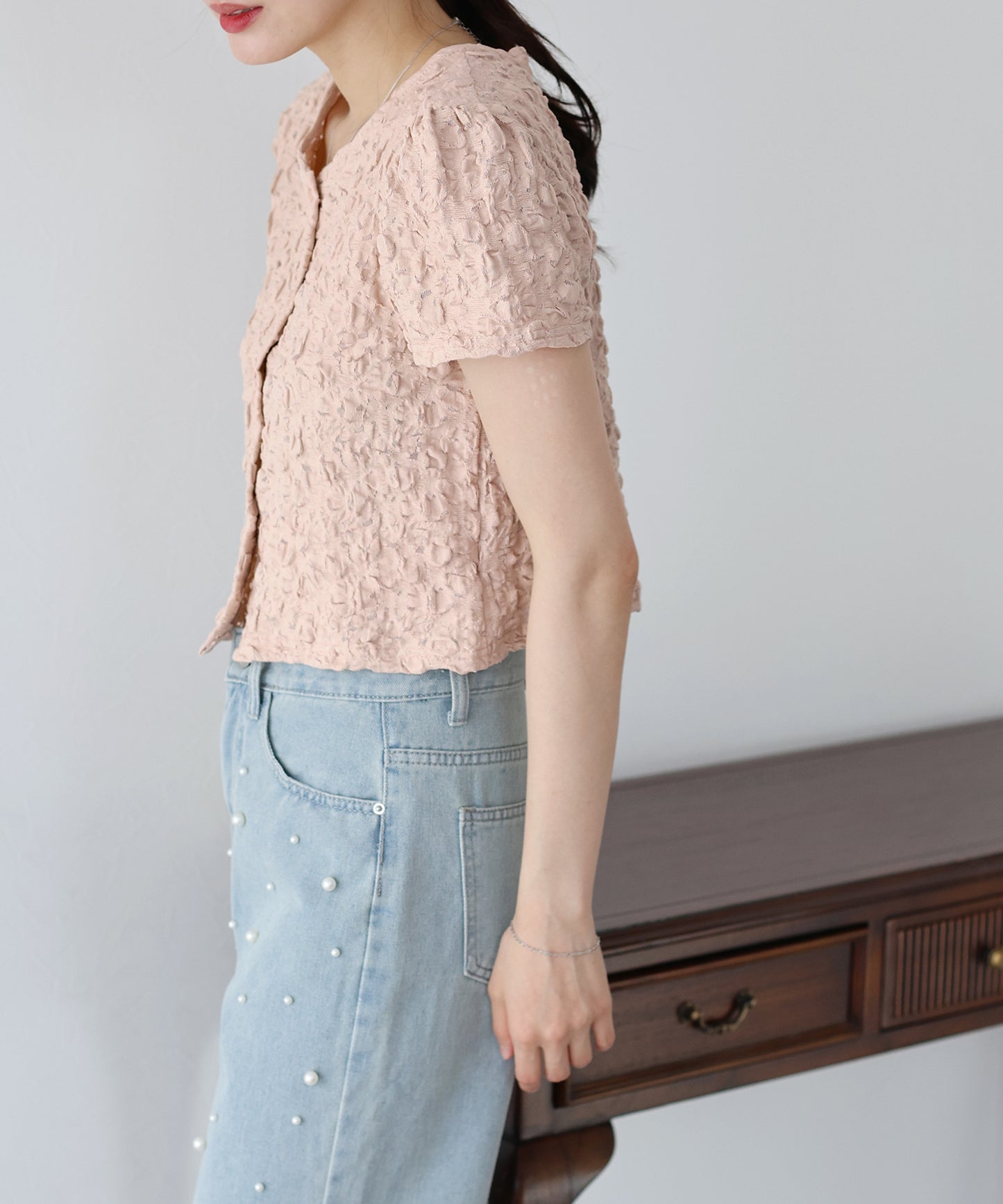 ワッフルカーディガン