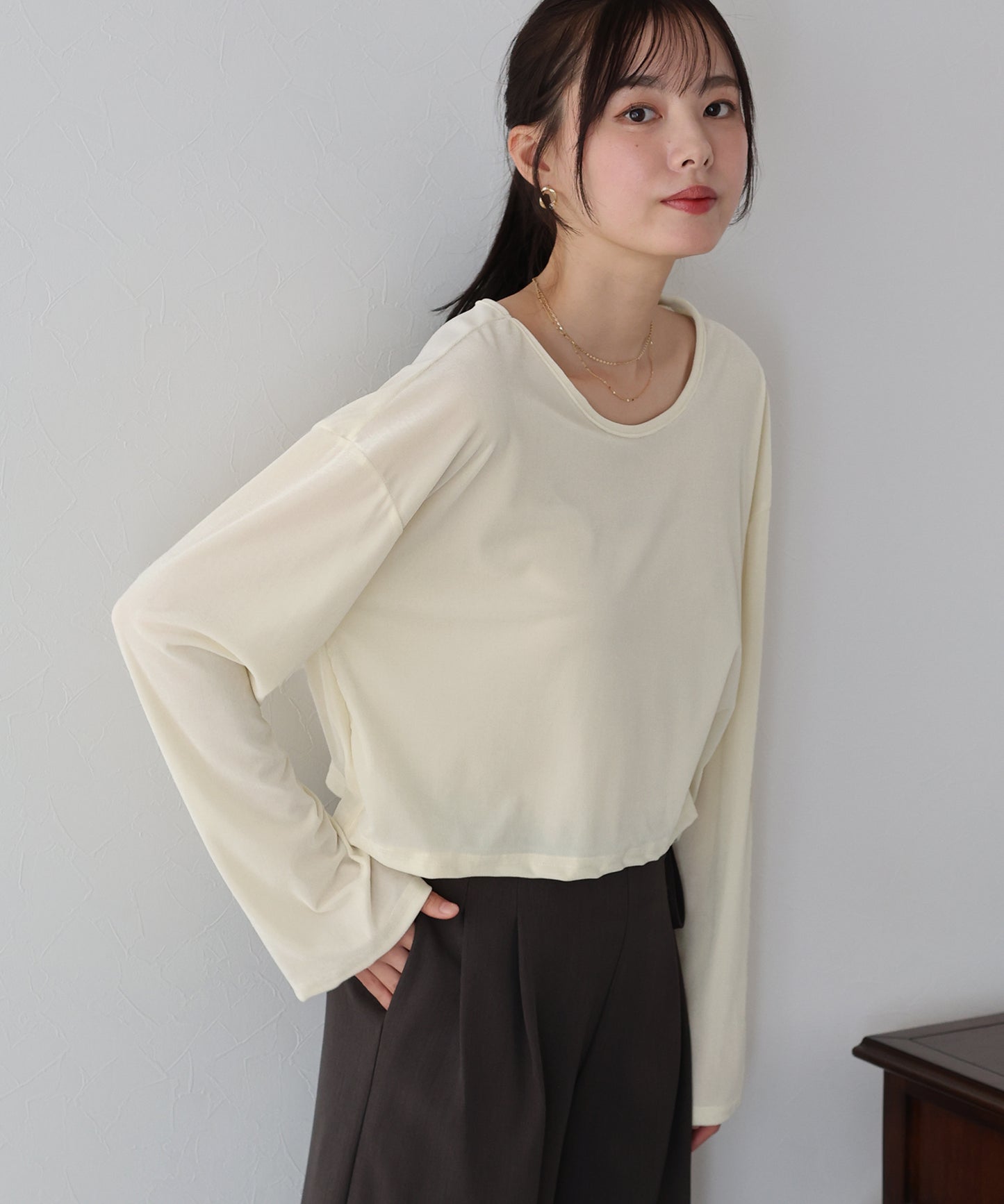 【SALE】シアーベロアショート丈ロンT【ネコポス】