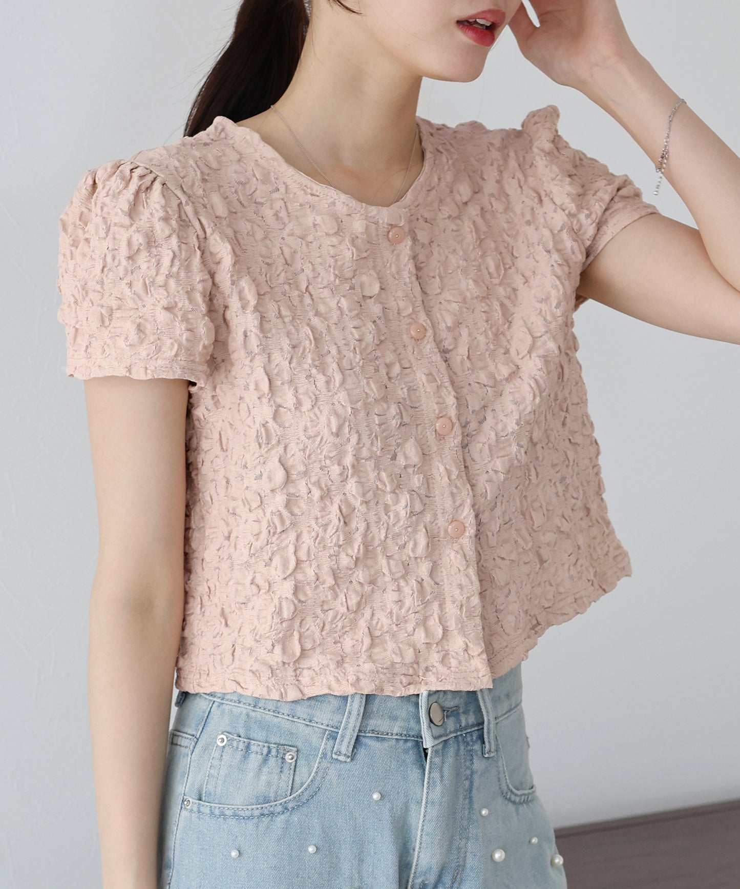 ワッフルカーディガン