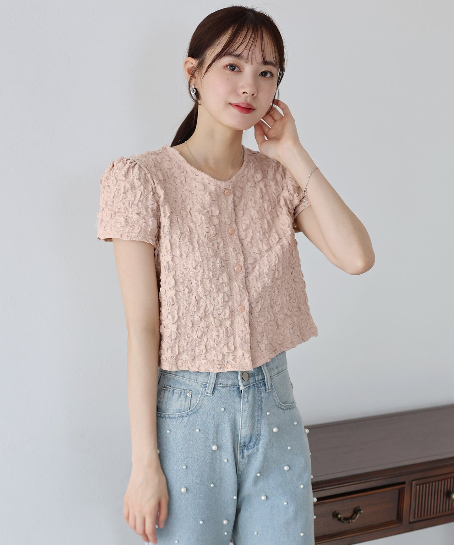 ワッフルカーディガン