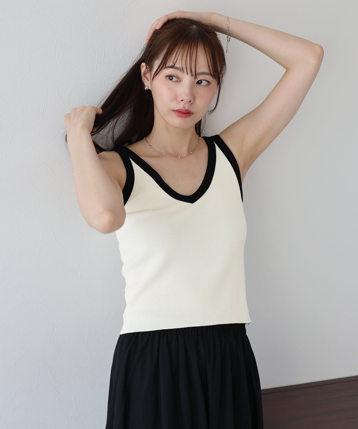【SALE】2WAYバイカラータンクトップ【ネコポス】