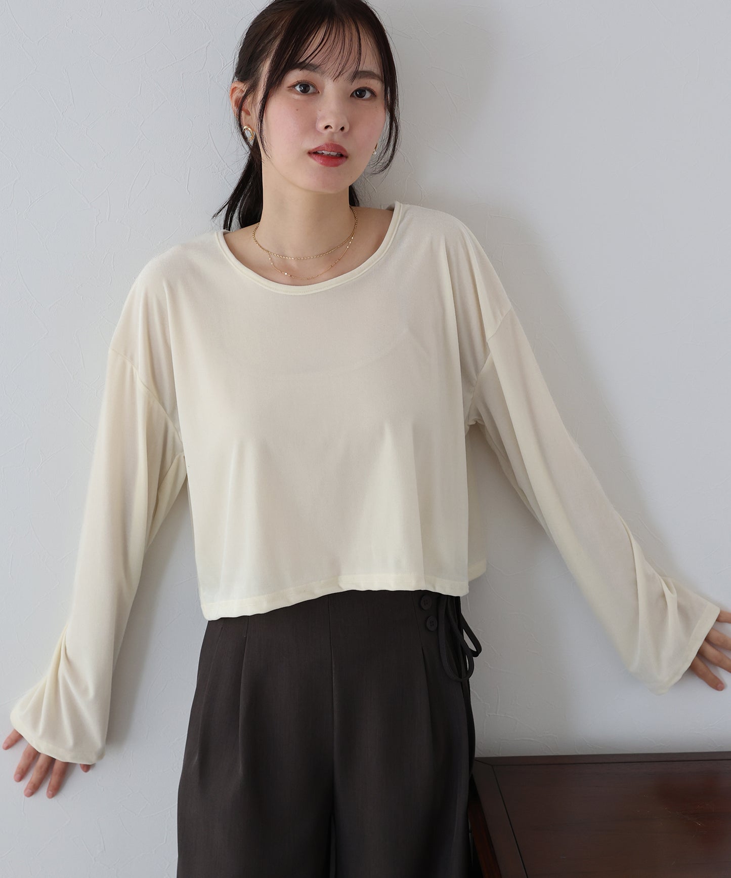 【SALE】シアーベロアショート丈ロンT【ネコポス】