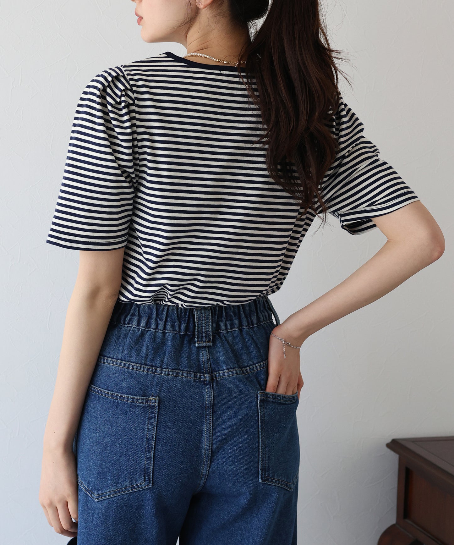 【TIME SALE】パイピングリボンタックTシャツ