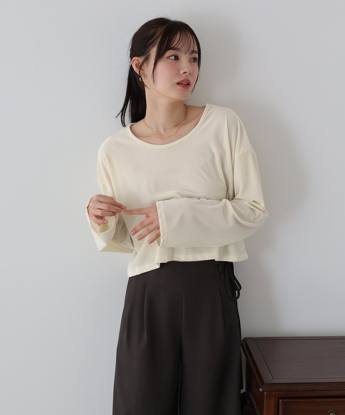 【SALE】シアーベロアショート丈ロンT【ネコポス】