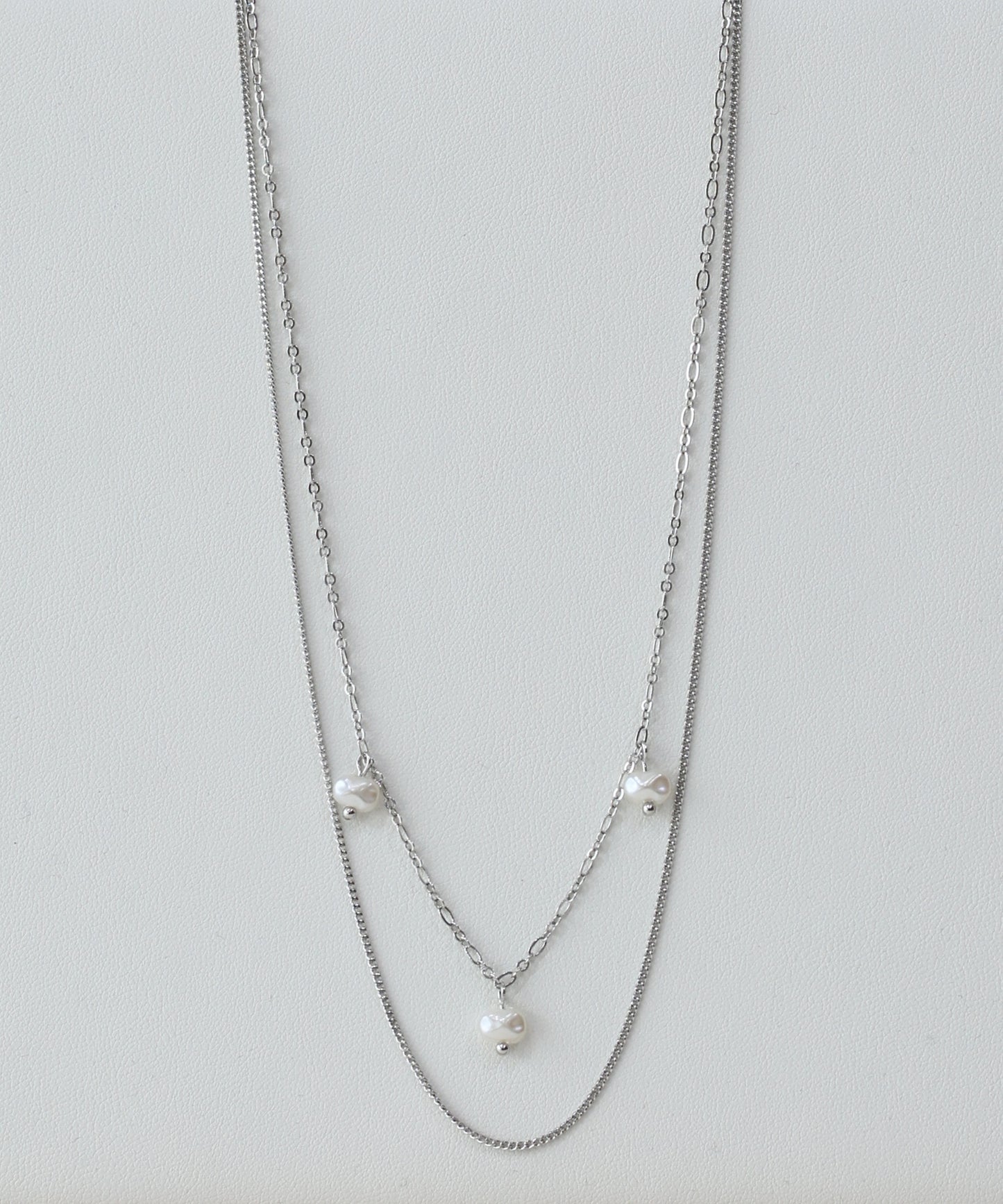 【早割5%OFF】パールステーション2連ネックレス / ニッケルフリー【ネコポス】