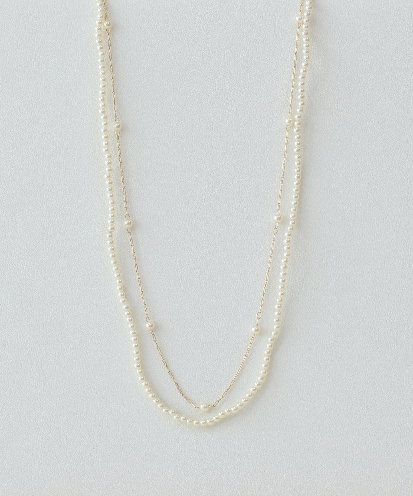 パール2連ネックレス/ ニッケルフリー【ネコポス】