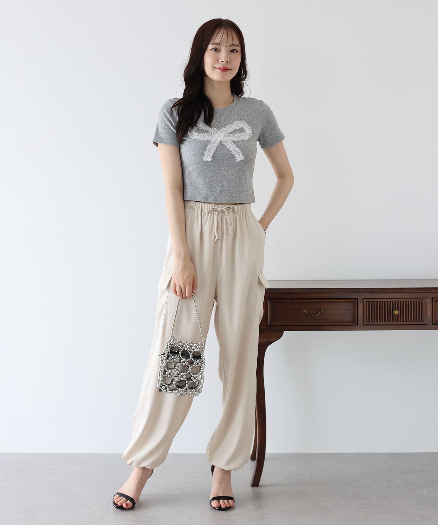 【SALE】レースリボンTシャツ【ネコポス】