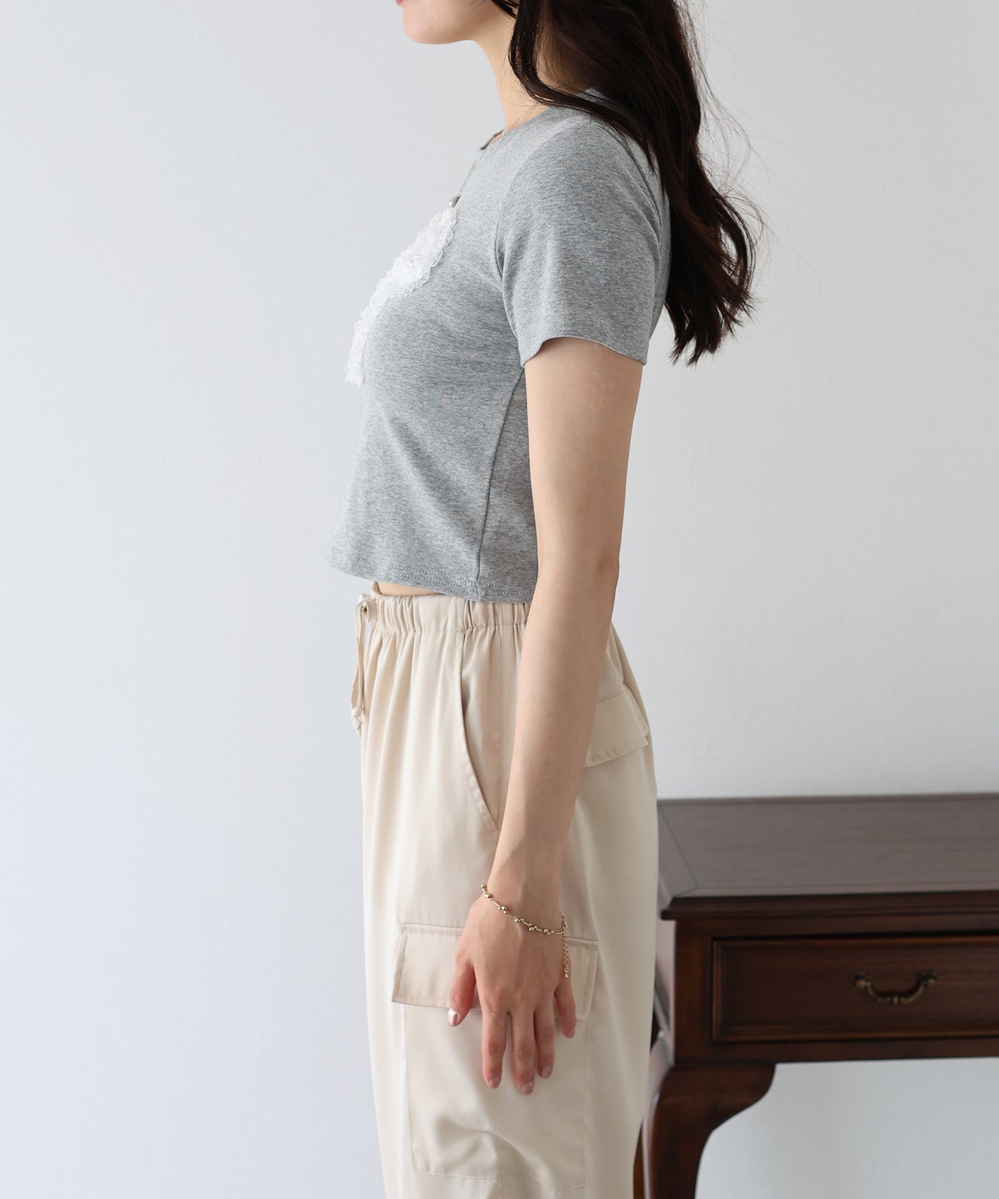 【SALE】レースリボンTシャツ【ネコポス】